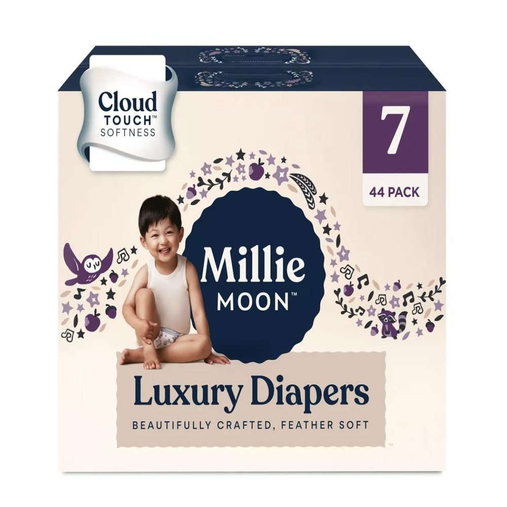 Milli Moon Luxury Baby Disposable Diaper's Size 7-44 Ct, Ultra Soft