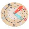 ICRPSTU Teaching Clock Demonstration Time Clock 3 Layer Counting Composite Wood Stand Hand Eye Coordination Independent Learning for Kids view 2