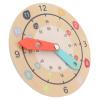 ICRPSTU Teaching Clock Demonstration Time Clock 3 Layer Counting Composite Wood Stand Hand Eye Coordination Independent Learning for Kids view 3