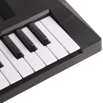 Yctze Electric Keyboard Musical Toy with Microphone and Recording Function for Kids 37 Key Piano Plastic Black and White