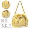 Large Capacity Cartoon Ita Bag with Drawstring & Clear Window for Girls Teens School Cosplay (Yellow) view 4