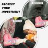 XBubupX Two Abstract White Tulips Minimalist Car Seat Back Kick Protectors,2 Pack Kick Mats with Storage Pockets for Vehicles to Protect from Dirt Mud Scratches view 4