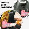 XBubupX Abstract Yellow Tulip Flower Car Seat Back Kick Protectors,2 Pack Kick Mats with Storage Pockets for Vehicles to Protect from Dirt Mud Scratches view 4