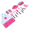 Toddler Gardening Tool Set with Sun Hat and Gloves Kit for Children Learning Pink view 2