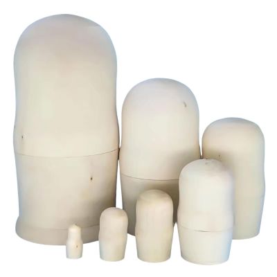 CAIFAP Unpainted Wooden Russian Nesting Dolls 7 Layer Art Project Unfinished Matryoshka Dolls for Parent Activity Project