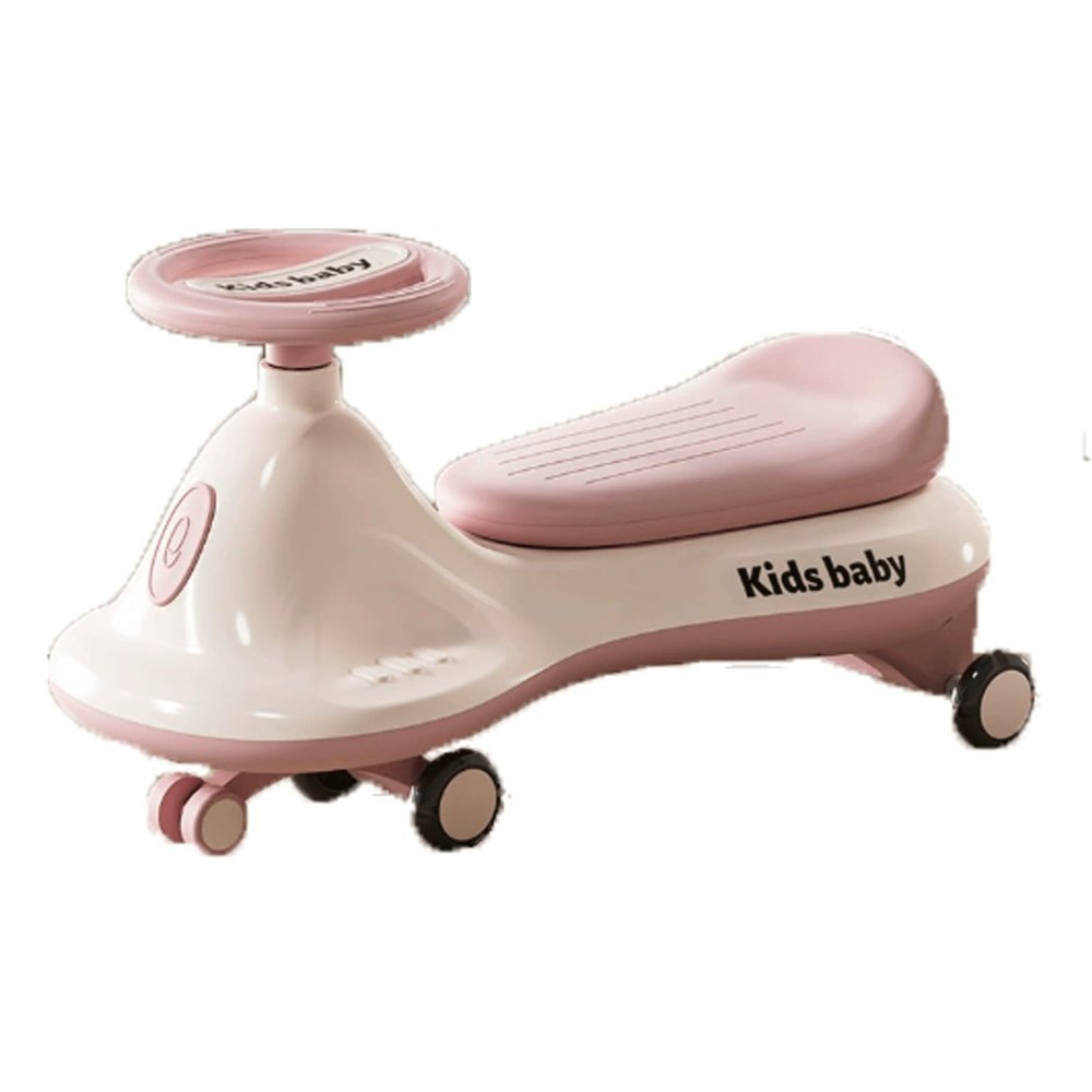 Ride on car Wiggle Car Music Light Anti-Rollover Swing Cars Swing Silent Flash Wheel Age 3 and Up Months(Pink)