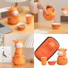 Ceramic Travel Tea Set with Funny Giraffe Design Portable Teapot and Teacups Great for Gift and Daily Use Cartoon Giraffe Teapot and Tea Cup view 3