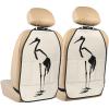 XBubupX Minimalist Crane Bird Car Seat Back Kick Protectors,2 Pack Kick Mats with Storage Pockets for Vehicles to Protect from Dirt Mud Scratches view 1