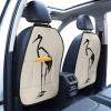 XBubupX Minimalist Crane Bird Car Seat Back Kick Protectors,2 Pack Kick Mats with Storage Pockets for Vehicles to Protect from Dirt Mud Scratches view 2
