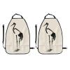 XBubupX Minimalist Crane Bird Car Seat Back Kick Protectors,2 Pack Kick Mats with Storage Pockets for Vehicles to Protect from Dirt Mud Scratches view 3