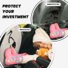 XBubupX Minimalist Crane Bird Car Seat Back Kick Protectors,2 Pack Kick Mats with Storage Pockets for Vehicles to Protect from Dirt Mud Scratches view 4