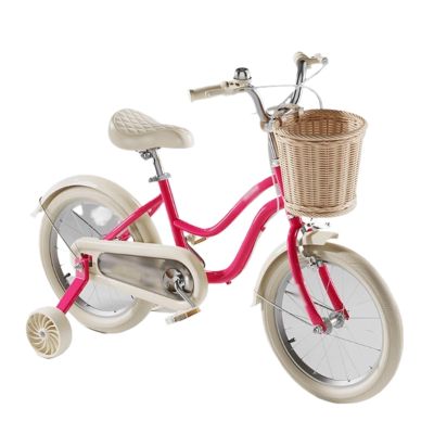 Ride on car Kid Bike Dual Handbrake Toddlers Bicycle Age 3-12 Years with Woven Basket Auxiliary Wheels(Red,12inch)