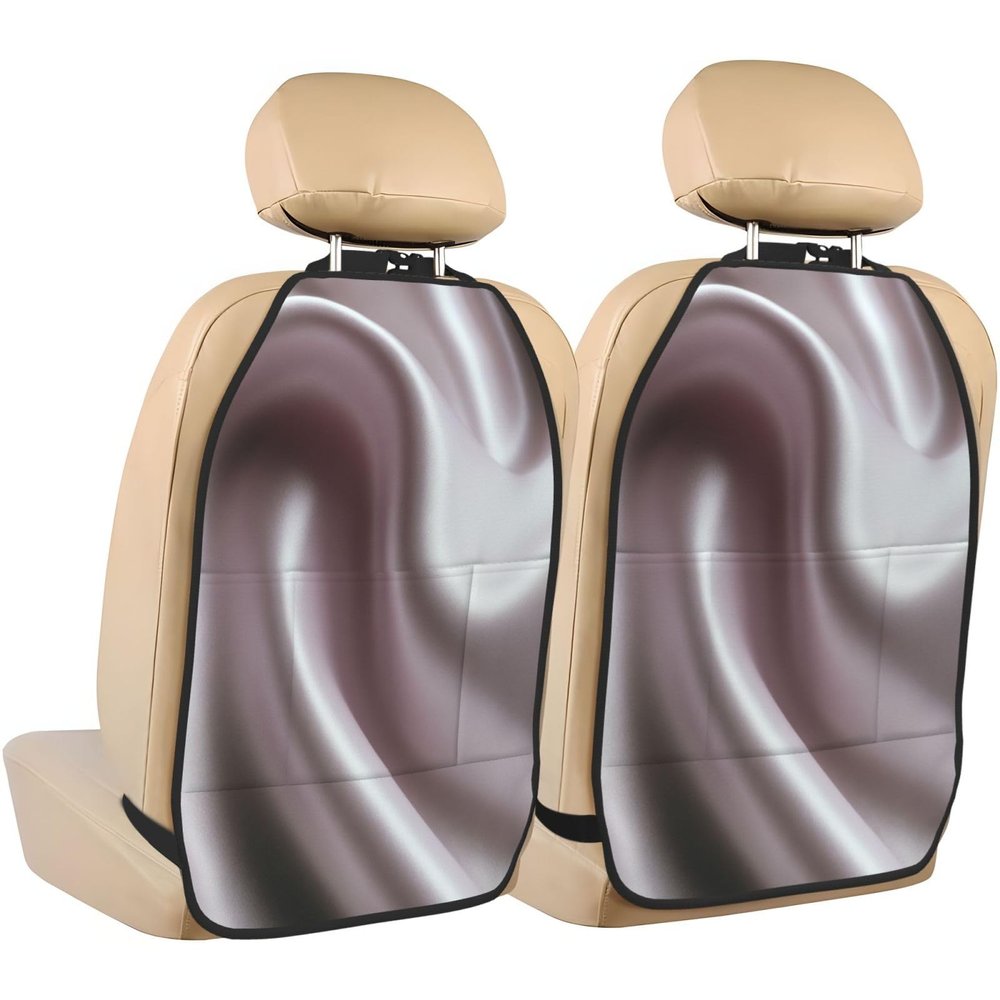 XBubupX Silk Satin Texture Elegant Shiny Fabric Car Seat Back Kick Protectors,2 Pack Kick Mats with Storage Pockets for Vehicles to Protect from Dirt Mud Scratches