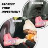 XBubupX Silk Satin Texture Elegant Shiny Fabric Car Seat Back Kick Protectors,2 Pack Kick Mats with Storage Pockets for Vehicles to Protect from Dirt Mud Scratches view 4