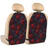 XBubupX Luxury Victorian Gothic Red Roses Pattern Car Seat Back Kick Protectors,2 Pack Kick Mats with Storage Pockets for Vehicles to Protect from Dirt Mud Scratches view 1
