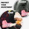 XBubupX Luxury Victorian Gothic Red Roses Pattern Car Seat Back Kick Protectors,2 Pack Kick Mats with Storage Pockets for Vehicles to Protect from Dirt Mud Scratches view 4
