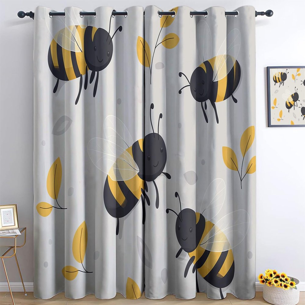 Kids Blackout Curtains for Bedroom- Window Curtain Drapes for Boys Teens Living Room Decor, Grey Thermal Insulated Grommet Window Treatment 42" W x 63" L (Pack of 2)