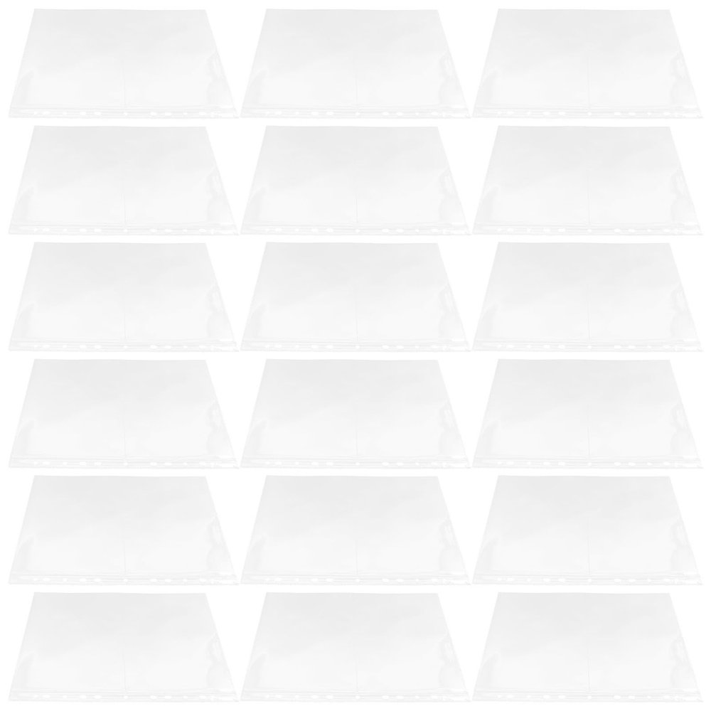 WOONEKY 40pcs A4 Stamp Album Binder Pages with High Transparency, Single-sided Pp Plastic Sleeves for Stamp Collecting and Photo Storage, Universal Fit for Home Shelf or Office Use