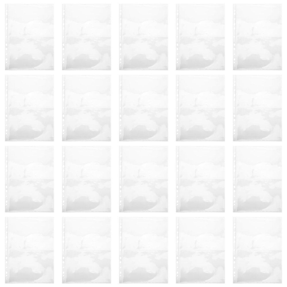 GRADENEVE Stamp Album Pages High Transparency Pp Sheets Single-sided A4 40pcs Universal Fit Binder Inserts for Stamp Collecting and Photo Storage for Home Shelf Collection
