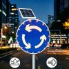 Sign Solar Highway Traffic Sign, 24" Roundabout Flashing Led Traffic Sign, 800M Night Visibility, Engineer Grade Reflective Film, with Blinking LEDs, for Industrial, School view 4