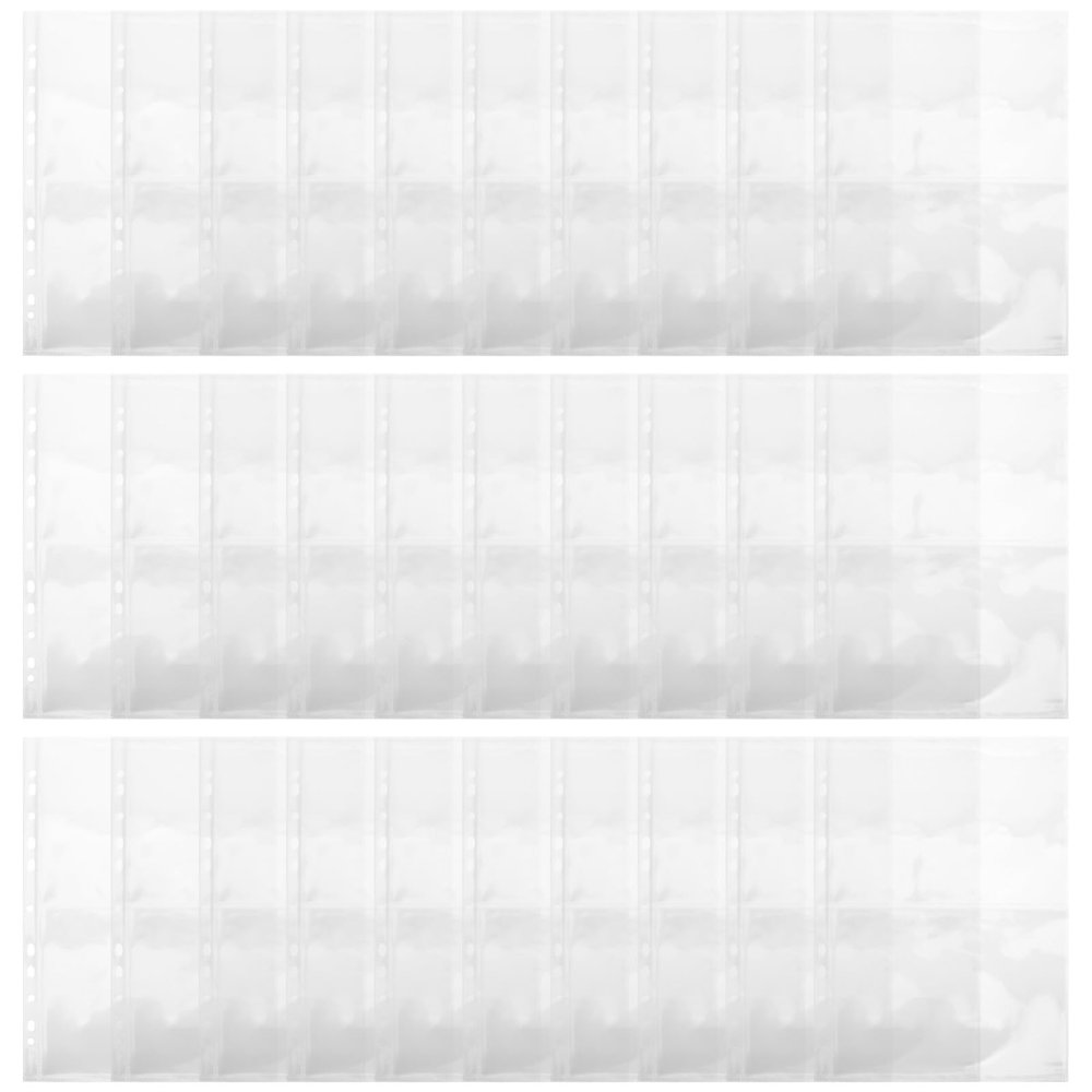 NULYLU 40pcs A4 Stamp Album Collection Book Pages for Collectors with Single-sided Pp Sleeves, Large Capacity Binder Inserts for Easy Organization and Stamp Collecting
