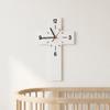 OUNONA Cross Wall Clock: White Acrylic Hanging Clock for Christian Home Decor - 12 X 7 Inch Non-Ticking Quiet Timepiece for Nursery Bedroom Prayer Room view 4