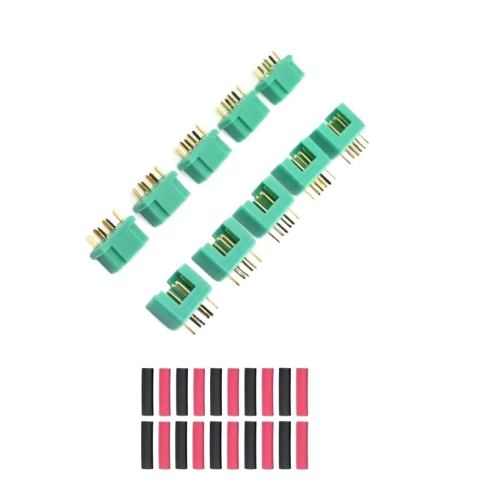5/10Pairs Universal Fit MPX M6 Multiplex Socket Male Female Bullet Connector Plug Compatible with RC Lipo ESC Motors Aftermarket Replacement(5 Pairs)
