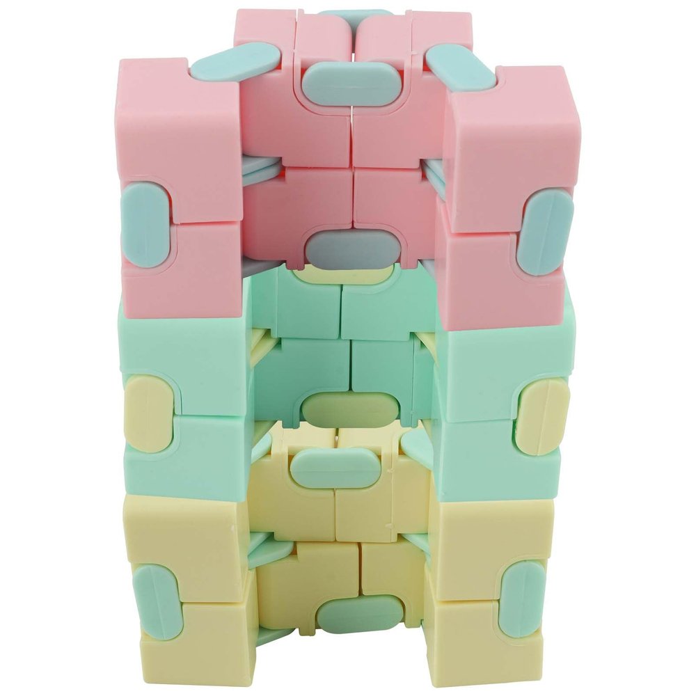 Jenivaint Infinite Cube Fidget Toy Set Plastic Mini Decompression Puzzle 3 Pcs Improve Focus Reduce Restlessness Portable Desk Toy for Office Staff Adults Study Work