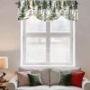 JuBOUPEN Tie Up Curtain Valance 54"x18",Watercolor Animals Bears Deer Foxes Adjustable Window Shade Rod Pocket Kitchen Valances Small Windows Treatment for Living Room Bathroom Bedroom,Rabbits Trees view 3