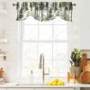 JuBOUPEN Tie Up Curtain Valance 54"x18",Watercolor Animals Bears Deer Foxes Adjustable Window Shade Rod Pocket Kitchen Valances Small Windows Treatment for Living Room Bathroom Bedroom,Rabbits Trees view 4