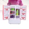 Fabater Kids Kitchen Refrigerator, Simulation Design Playable Safe ABS Material Miniature Refrigerator Toy, Fridge Toy with Appearance Accessories for Children view 3