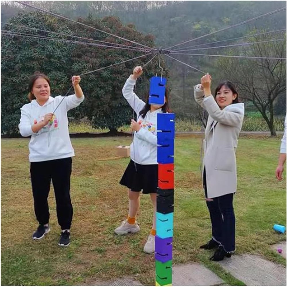 MNJVCFDS Team Building Games for Work Team Stack Tower Game Field Day Outdoor Activity Building Block Stacking