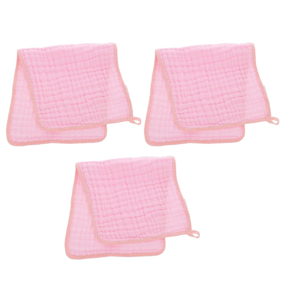 OFFSCH 3pcs Girl Burp Cloths Cotton Six-Layer Breathable and Portable Burping Towels for Mealtime and Home Supply, Soft and Absorbent Household Cloth