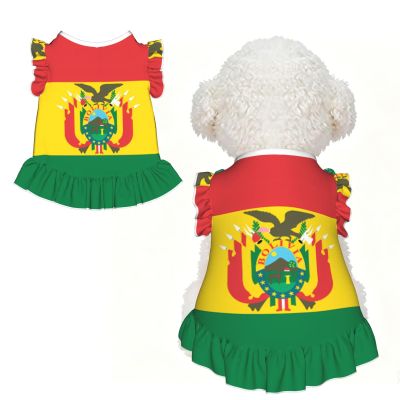 Flag of Bolivia Small Pet Apparel for Small Dogs-Cute Summer Outfit for Puppy, Soft Breathable Pet Clothes for Cat