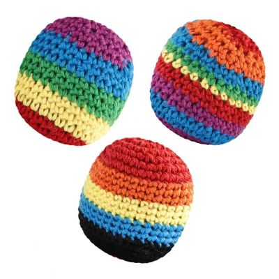 Kick Sack Ball, Yarn Beanbag Ball Coordination Training, Outdoor Games, Travel and Social Play, Backyard Sack Ready-to-Use Balls(3pcs)