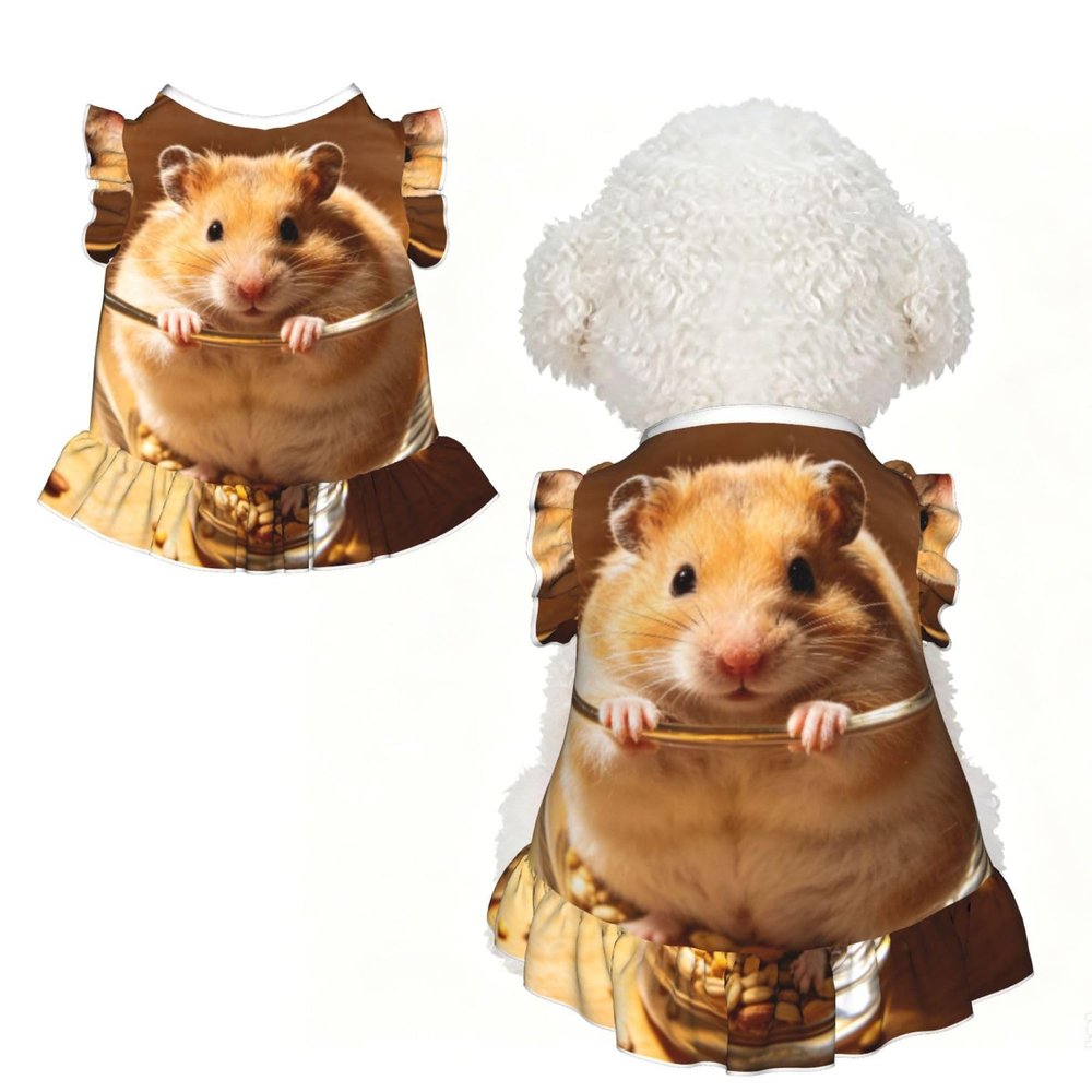 Hamsters are Funny Medium Pet Apparel for Small Dogs-Cute Summer Outfit for Puppy, Soft Breathable Pet Clothes for Cat
