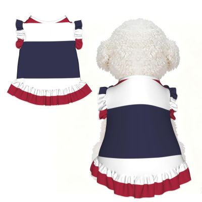 Thailand Flag Small Pet Apparel for Small Dogs-Cute Summer Outfit for Puppy, Soft Breathable Pet Clothes for Cat