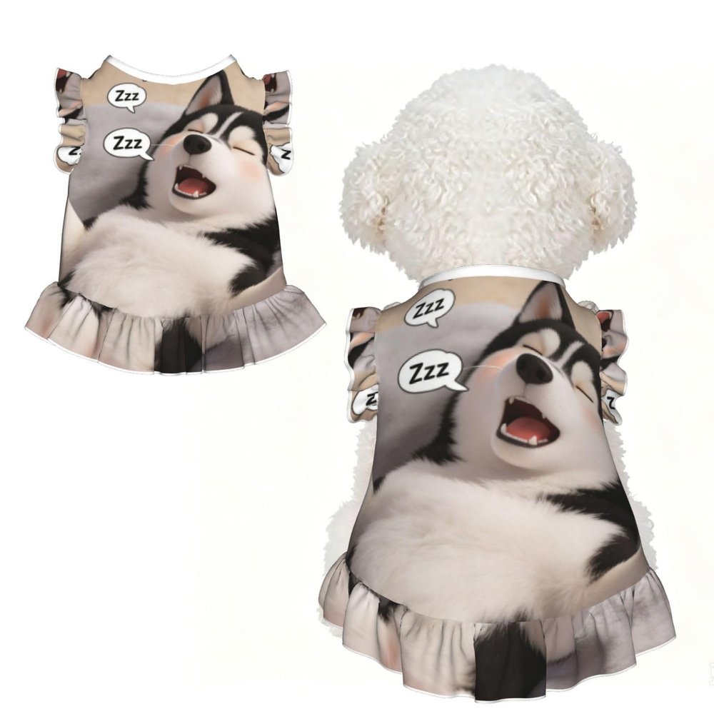 Husky Snoring Small Pet Apparel for Small Dogs-Cute Summer Outfit for Puppy, Soft Breathable Pet Clothes for Cat