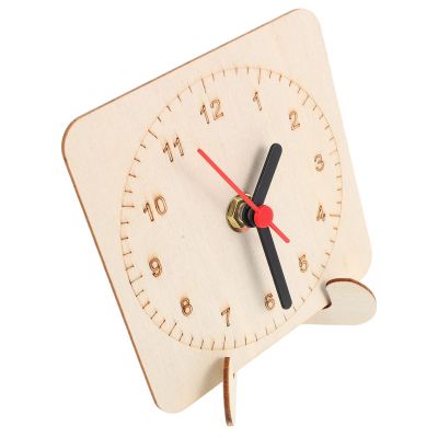 Garneck Paintable Beige Wooden Clock Face 4.3 Inch Round Blank Clock Dial with Easy Assembly and Compatible Design for Teaching Aids and Homemade Projects