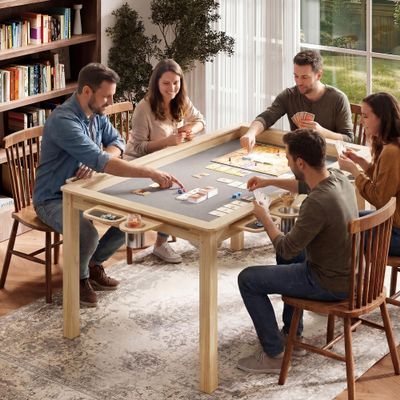 Garvee Board Game Table with Removable Top, Solid Wood Poker Table