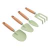 Decumeby Children Garden Shovels Hand Rake Set 4pcs, Safe Kids Gardening Tools for Sand Beach Play, Durable Wooden Handle Trowel Spade Rake Toy, 7 Inch Small Garden Tool Set for Toddlers (Green) view 3