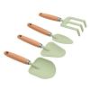 Decumeby Children Garden Shovels Hand Rake Set 4pcs, Safe Kids Gardening Tools for Sand Beach Play, Durable Wooden Handle Trowel Spade Rake Toy, 7 Inch Small Garden Tool Set for Toddlers (Green) view 4