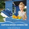 Wooden Kids Playhouse with Kitchen, Outdoor Cedar Cottage, Blue view 2