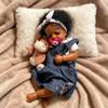 RXDOLL Realistic Reborn Baby Dolls Silicone Full Body Vinyl African American Sleeping Girl 20 Inch Lifelike Baby Dolls that Look Real Dark Skin Anatomically Correct Newborn Babies view 2