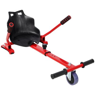 Hoverboard Go-Kart Seat Attachment, Adjustable Off-Road Frame for 6.5" 8" 10" Hoverboards, Red