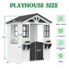 MOVECOM Wooden Kids Playhouse Outdoor, Cedar Play House for Kids Ages 4-8,with Dutch Door, Play Kitchen, Flowerpot Holder, Easy to Assemble-White view 2