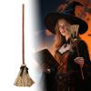 Halloween Animated Magic Witch Broom, Floating Movable Broom with Creepy Spooky Sounds, Fun Haunted House Prop Decor, Eye-Catching Witch Accessory for Halloween Themed Party Decorations (Coffee) view 2