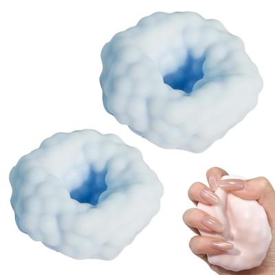 Crunchy Squishy Noisy Stress Balls Ice Skin Fidget Sensory Toys,Crunchy Stress Ball, Slow Rise Squishy Fidget Toy for Anxiety Relief, Handmade Moldable Squeeze Ball for Kids Adults (2*Blue)