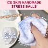 Crunchy Squishy Noisy Stress Balls Ice Skin Fidget Sensory Toys,Crunchy Stress Ball, Slow Rise Squishy Fidget Toy for Anxiety Relief, Handmade Moldable Squeeze Ball for Kids Adults (2*Blue) view 4