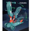 Ride on car 2-in-1 Scooters Kids Foldable Seat Adjustable Height Widened Non-Slip Deck More Safer for Beginner(Green) view 4